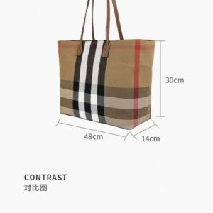 버버리 체크 런던 미듐 토트백