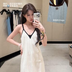 샤넬 26P Chanel 배색 니트 슬리브리스 원피스