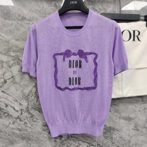디올 Dior 바이 디올 리본 프레임 로고 반팔 니트