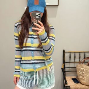 로에베 폴라 이비자 스트라이프 니트 가디건