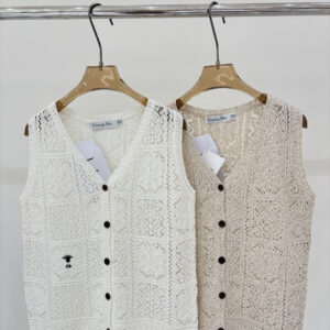 디올 크로셰 니트 조끼