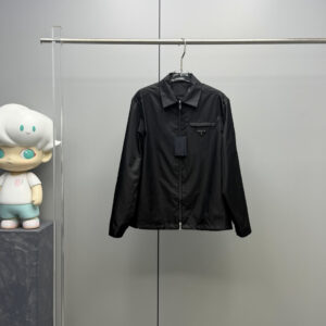 프라다 리나일론 집업 Prada Re-Nylon Zip Up Gabardine Blouson Jacket Black