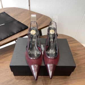 생로랑(Saint Laurent) Renée 메쉬 레더 슬링백 펌프스