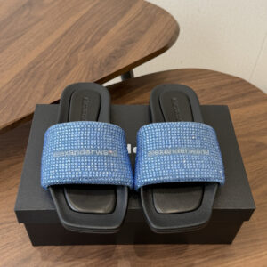 알렉산더왕(Alexander Wang) 26SS 크리스탈 장식 슬라이드 샌들