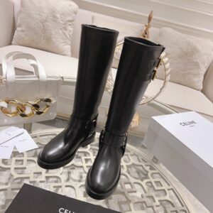 셀린느(CELINE) 블랙 가죽 롱부츠
