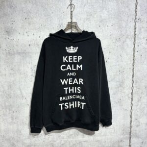 [사슬공장] 발렌시아가 왕관 레터링 후드티 블랙 balenciaga 남녀공용