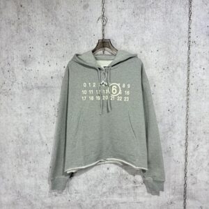 [사슬공장] MM6 메종마르지엘라 야광 숫자 후드티 그레이 남녀공용