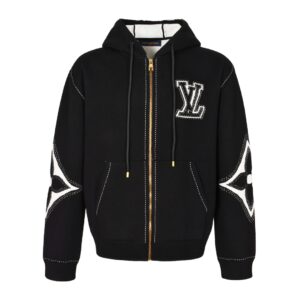 [잔디집2] 루이비통 LV 소매 프라워 니트 후드집업 블랙 LOUIS VUITTON 남녀공용