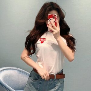 미우미우 코튼 저지 티셔츠