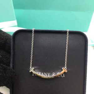 티파니 스마일 목걸이 (V-gold소재) (컬러 로즈골드, 화이트골드) (3.6CM)