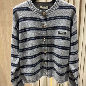미우미우 Miu Miu Striped Wool Cardigan