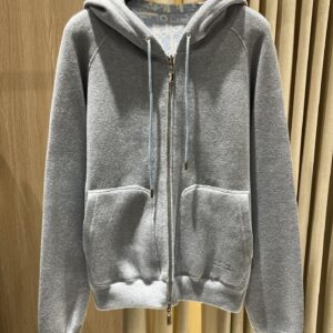 디올 Dior Reversible Wool-Cashmere Zip Hoodie in Light Blue-Grey