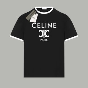 셀린느 PARIS 코튼 저지 반팔티셔츠 블랙