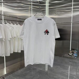 [S~2XL]크롬하츠 큐빅 십자가 반팔티 화이트