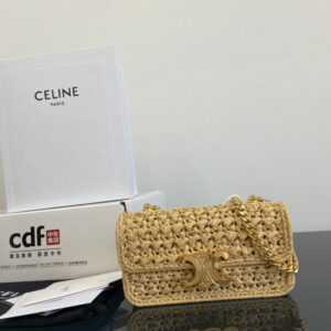 CELINE 셀린느 라피아클로드 체인 숄더백