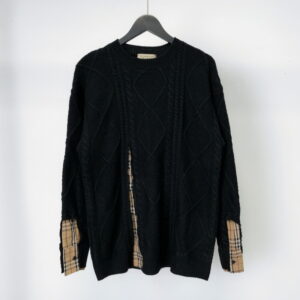 [M~XL]버버리 페이크 셔츠 데미지 니트