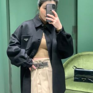 프라다 삼각로고 울 셔츠 자켓