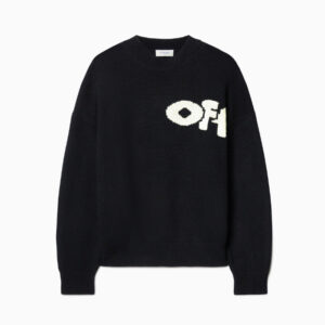 [S~2XL]오프화이트 인타르시아 쉐어 로고 니트 스웨터 2color