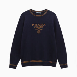 [S~2XL]프라다 인타르시아 니트 스웨터 네이비