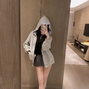 샤넬 CC로고 자수 블랙, 그레이 집업 후드집업