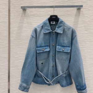 디올 벨티드 데님 자켓 더블브레스트