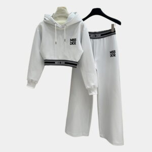 [S~L]디올 MISS DIOR 크롭 후드 & 트레이닝 팬츠 세트 화이트