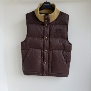 셀린느 배색 25F/W 니트 카라 다운 베스트