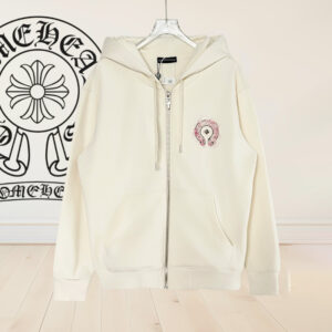 [S~XL]크롬하츠 스머징 로고 후드집업 아이보리