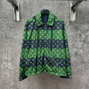 [S~XL]루이비통 모노그램 스트라이프 셔츠 점퍼 그린
