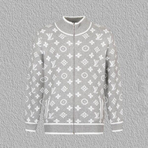 [S~XL]루이비통 모노그램 하이넥 니트 집업 그레이