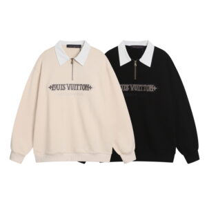 [S~XL]루이비통 자수로고 반집업 폴로 스웨트 셔츠 2color