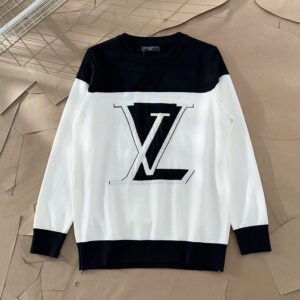 [M~2XL]루이비통 빅 LV 로고 배색 니트티