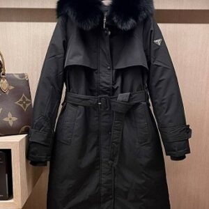 프라다 폭스퍼 구스다운 야상 롱패딩