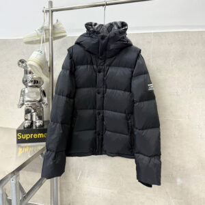 [S~2XL]버버리 탈부착 체크 후드 패딩
