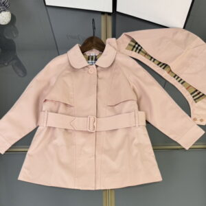 [키즈][110~160]버버리 후드 탈부착 트렌치코트 2color