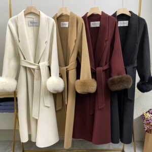 [S~M]막스마라 폭스 퍼 슬리브 코트 4color