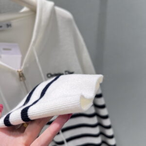 [S~L]디올 25SS D-Stripes 코튼 블렌드 테리 니트 지퍼 가디건 2color