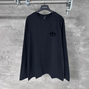 [S~XL]크롬하츠 크로스 로고 라운드 긴팔티