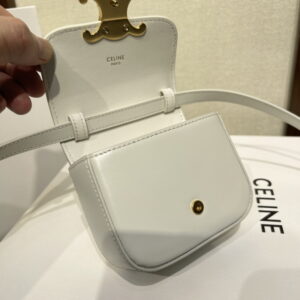 CELINE 셀린느 미니 클로드 샤이니 카프스킨 화이트