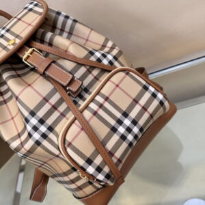 BURBERRY 버버리 체크 백팩 아카이브 베이지 브라이어 브라운 8097580