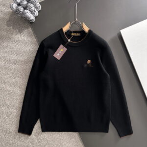 [M~3XL]로로피아나 스몰 자수로고 라운드 니트 2color