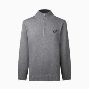 [S~XL]프라다 삼각로고 니트 반집업 2color