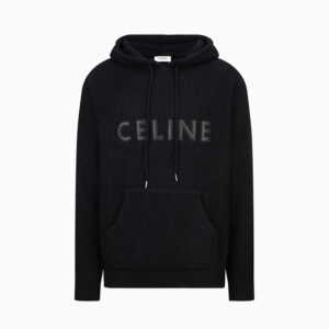 [S~XL]셀린느 레더 로고패치 니트 후디