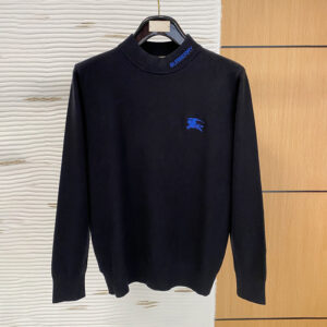 [M~4XL]버버리 블루 자수로고 크루넥 울 스웨터 2color