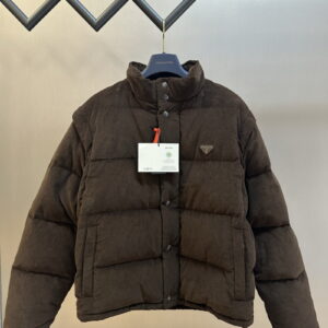 [S~XL]프라다 삼각로고 탈부착 조끼 코듀로이 패딩 2color