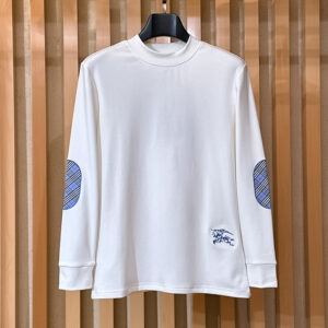 [S~2XL]버버리 앨보우 블루 체크 EKD 자수 긴팔 티셔츠 2color