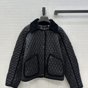 [S~XL]버버리 다이아몬드 코듀로이 퀼팅 숏패딩 3color
