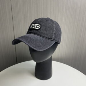 구찌 자수패치 데님 워싱 베이스볼 캡 2color