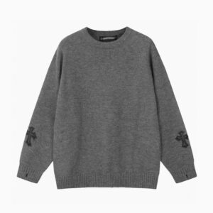 [S~XL]크롬하츠 소매 크로스 패치 풀오버 니트