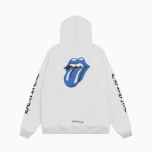 [S~XL]크롬하츠 롤링 스톤스 블루 로고 프린트 후드티